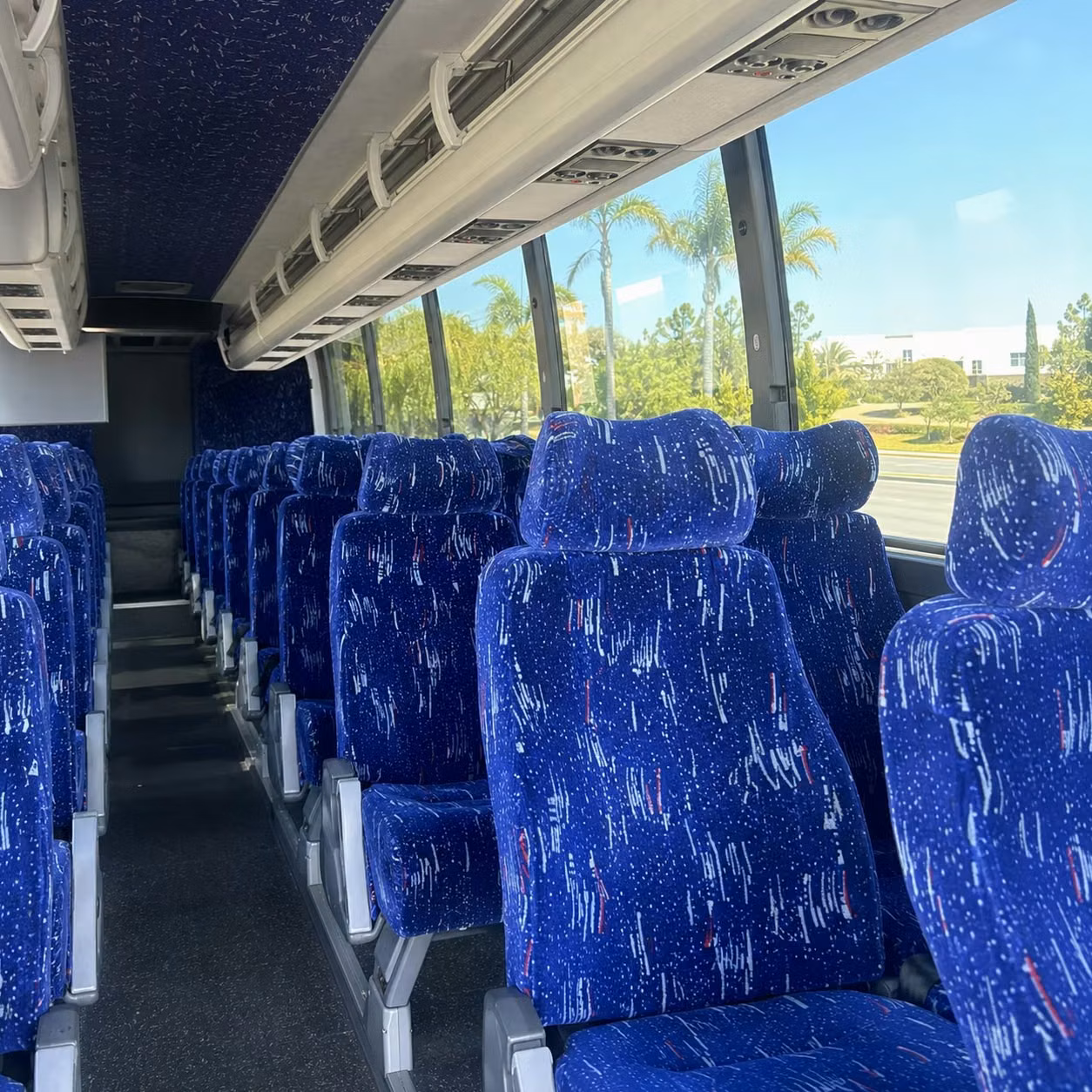 56 passenger charter bus inside